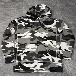 Hollister Camo Hoodie Men's XS Women's Black White New with tags Unisex